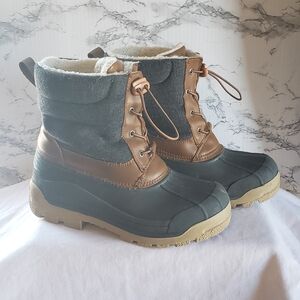 Women's Gray and Brown Winter Boots